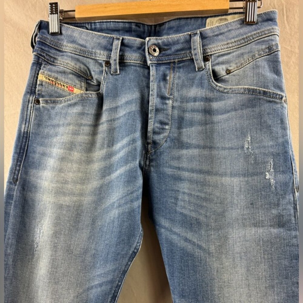 Diesel Jeans Mens Blue Belther-R Button Fly Distressed 28 x 32 - Picture 5 of 10